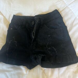 KanCan Black Ripped Jean Shorts